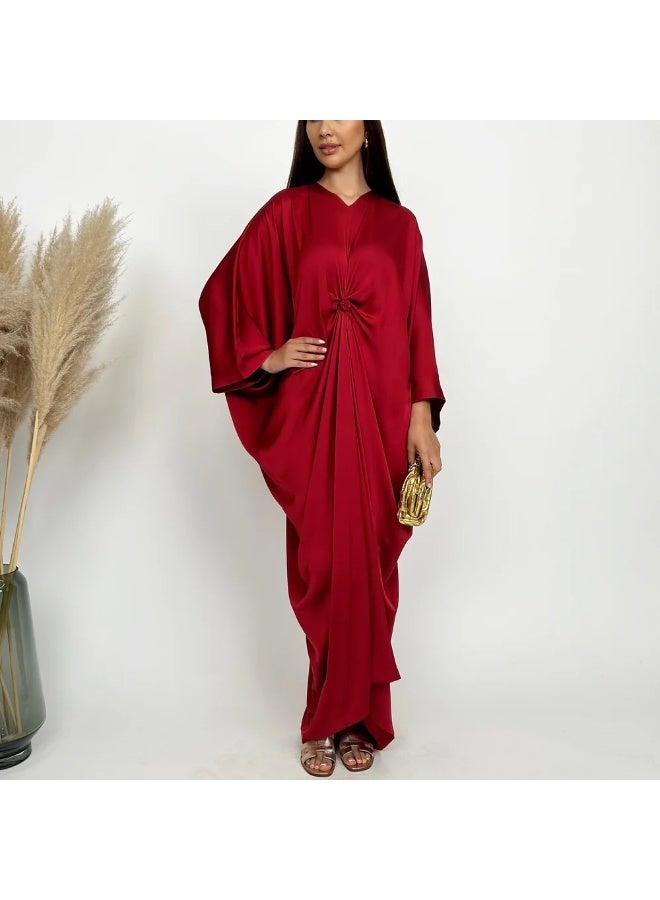 QABEELA RAM24 JAMILA MAROON KNOT KAFTAN - Image 1